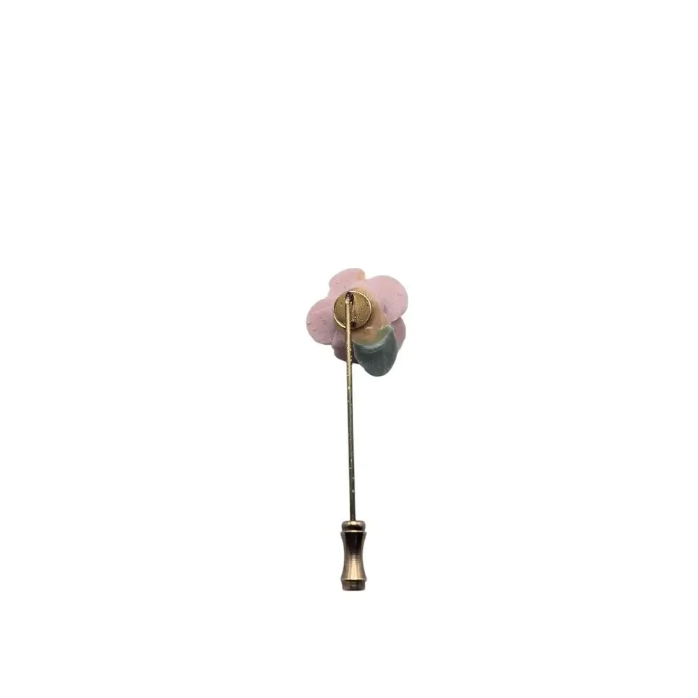 Pink Rose Stick Hat Pin Gold Tone Lapel Brooch Floral – Vintage Romantic